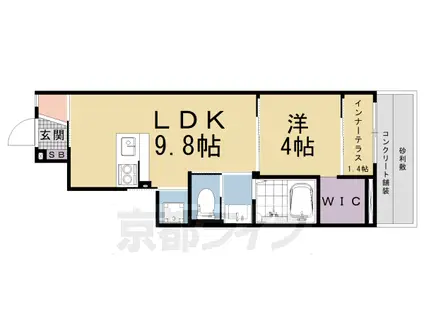 京阪電気鉄道京津線 四宮駅 徒歩4分 2階建 新築(1LDK/1階)の間取り写真
