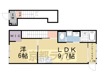 京阪電気鉄道京津線 四宮駅 徒歩4分 2階建 新築(1LDK/1階)の間取り写真