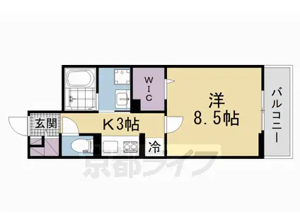 ハイドレンジア くずは(1K/2階)の間取り写真