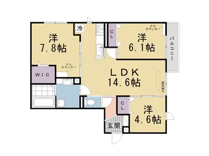 京阪電気鉄道宇治線 六地蔵駅(京阪) 徒歩6分 3階建 新築(3LDK/2階)の間取り写真