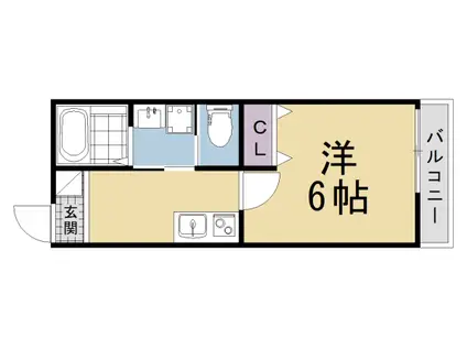 叡山電鉄 元田中駅 徒歩17分 3階建 新築(1K/3階)の間取り写真