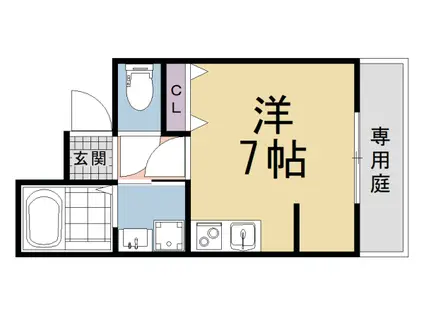 叡山電鉄 元田中駅 徒歩17分 3階建 新築(ワンルーム/1階)の間取り写真