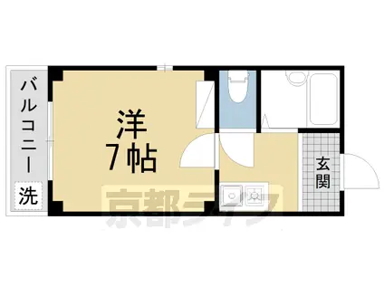 京都市烏丸線 北大路駅 徒歩9分 2階建 築43年(1K/2階)の間取り写真