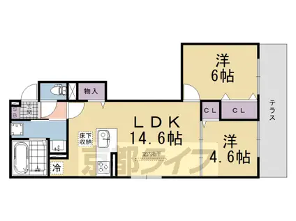 京阪電気鉄道京阪線 中書島駅 徒歩5分 3階建 新築(2LDK/1階)の間取り写真