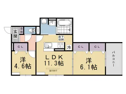 京阪電気鉄道京阪線 中書島駅 徒歩5分 3階建 新築(2LDK/1階)の間取り写真