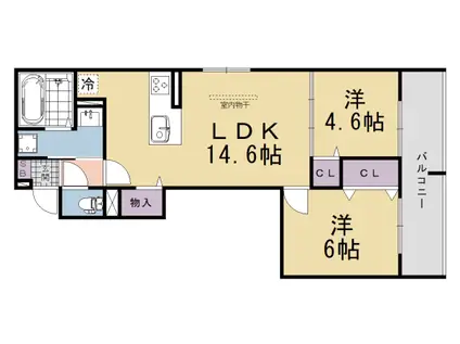 京阪電気鉄道京阪線 中書島駅 徒歩5分 3階建 新築(2LDK/2階)の間取り写真