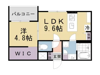京都市東西線 東野駅(京都) 徒歩13分 3階建 新築(1LDK/3階)の間取り写真