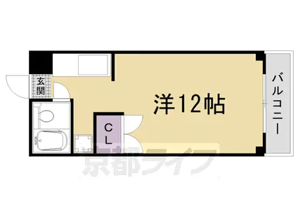 阪急電鉄京都線 西京極駅 徒歩1分 7階建 築41年(ワンルーム/3階)の間取り写真