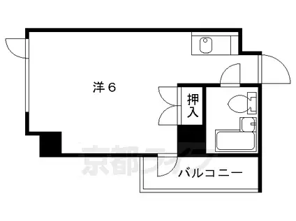 阪急電鉄京都線 西京極駅 徒歩1分 7階建 築41年(ワンルーム/6階)の間取り写真