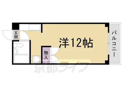 阪急電鉄京都線 西京極駅 徒歩1分 7階建 築41年(1K/4階)の間取り写真