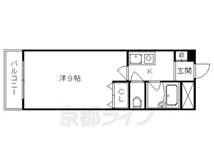 東海道本線 西大路駅 徒歩17分 4階建 築27年(1K/2階)の間取り写真