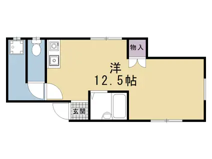 京阪電気鉄道鴨東線 出町柳駅 徒歩6分 3階建 築24年(ワンルーム/1階)の間取り写真