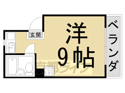 サンライズ嵯峨(ワンルーム/4階)の間取り写真
