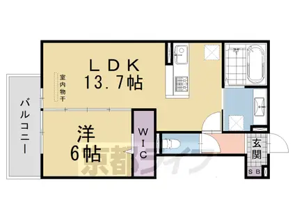 東海道本線 桂川駅(京都) 徒歩13分 3階建 築1年(1LDK/2階)の間取り写真