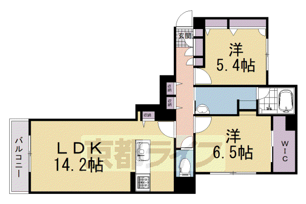近鉄京都線 久津川駅 徒歩8分 2階建 新築(2LDK/2階)の間取り写真