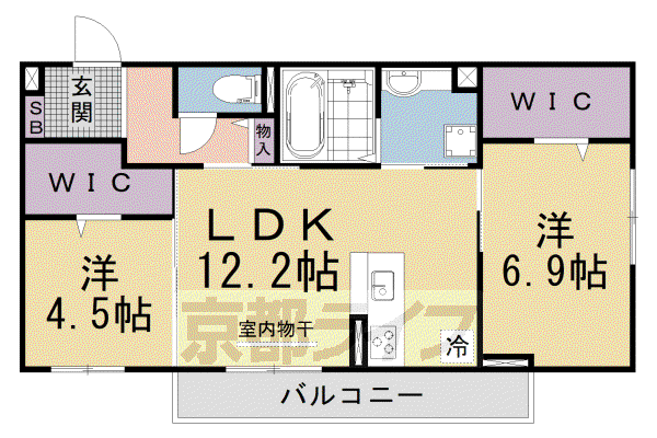 LUCE(2LDK/3階)の間取り写真