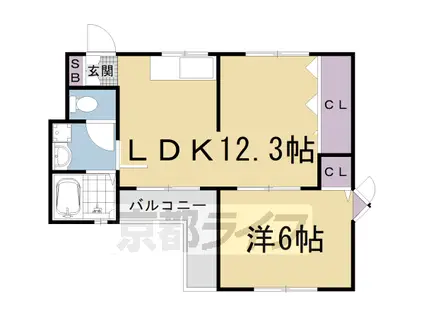 メイプル21(1LDK/1階)の間取り写真