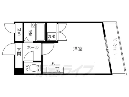 東海道本線 西大路駅 徒歩12分 3階建 築27年(ワンルーム/2階)の間取り写真