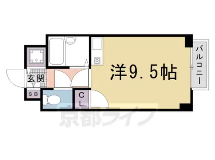 京都市東西線 太秦天神川駅 徒歩10分 7階建 築33年(1K/5階)の間取り写真