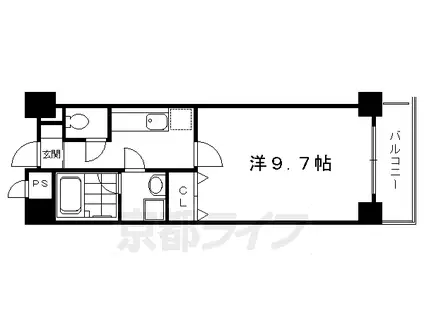 ヴァンウエスト(1K/1階)の間取り写真