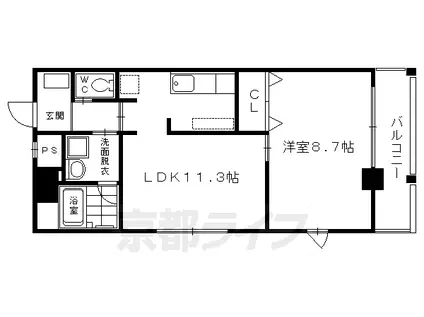 ヴァンウエスト(1LDK/4階)の間取り写真