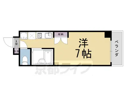 阪急電鉄京都線 西院駅(阪急) 徒歩6分 4階建 築27年(1K/3階)の間取り写真