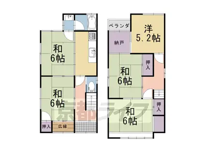 阪急電鉄京都線 大山崎駅 徒歩20分 2階建 築43年(5K)の間取り写真