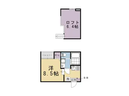 京阪電気鉄道京阪線 淀駅 徒歩8分 2階建 築1年(ワンルーム/1階)の間取り写真