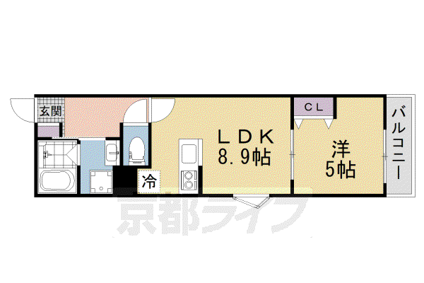 EIJU牧野駅前A(1LDK/2階)の間取り写真
