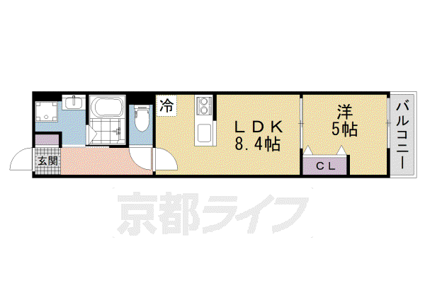 EIJU牧野駅前A(1LDK/2階)の間取り写真