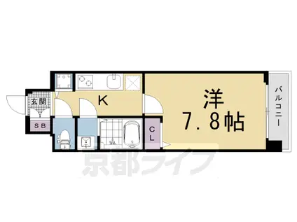 ファステート京都洛南エリーゼ(1K/6階)の間取り写真