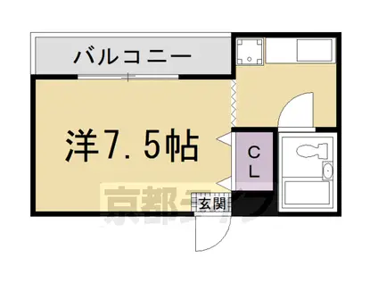 山陰本線 嵯峨嵐山駅 徒歩1分 5階建 築39年(1K/1階)の間取り写真