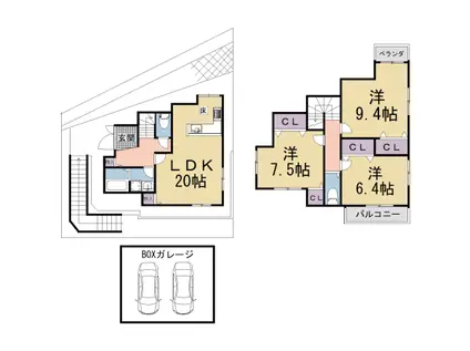 片町線 大住駅 徒歩20分 2階建 築1年(3LDK)の間取り写真