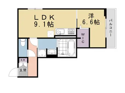 LEGALO伏見(1LDK/2階)の間取り写真