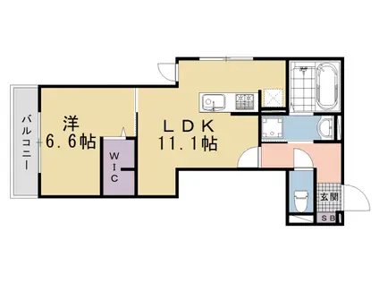 LEGALO伏見(1LDK/2階)の間取り写真
