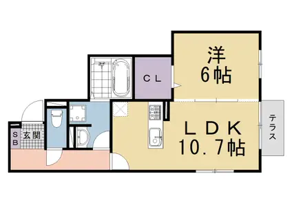 LEGALO伏見(1LDK/1階)の間取り写真