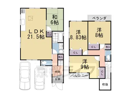 片町線 大住駅 徒歩22分 2階建 築10年(4LDK)の間取り写真