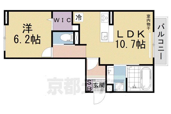LUMIERE DU SOIR UN(1LDK/2階)の間取り写真