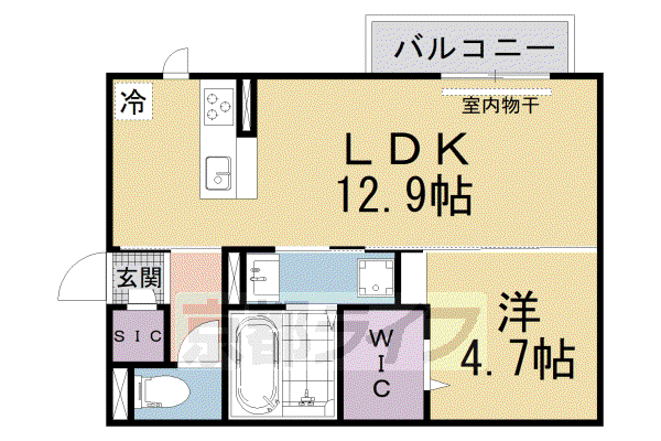 LUMIERE DU SOIR UN(1LDK/2階)の間取り写真