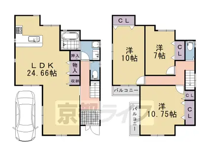 阪急電鉄京都線 西山天王山駅 徒歩18分 2階建 築1年(3LDK)の間取り写真