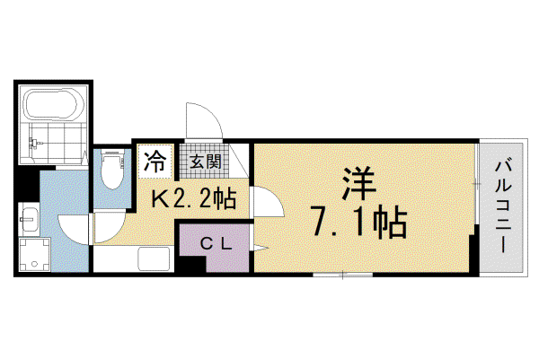 京阪電気鉄道京阪線 橋本駅(京都) 徒歩9分 3階建 新築(1K/2階)の間取り写真