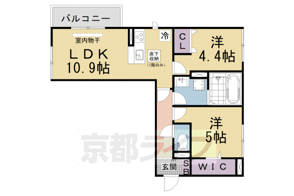 LUMIEREDUSOIRDEUX(2LDK/1階)の間取り写真