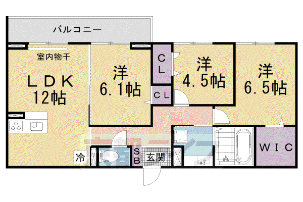 LUMIEREDUSOIRDEUX(3LDK/2階)の間取り写真