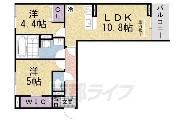 LUMIEREDUSOIRDEUX(2LDK/3階)の間取り写真