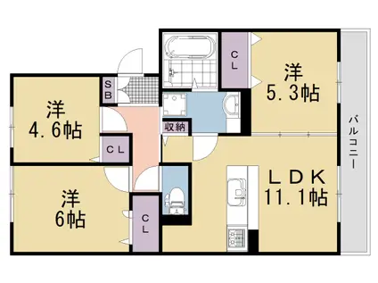 阪急電鉄京都線 西向日駅 徒歩30分 3階建 新築(3LDK/1階)の間取り写真