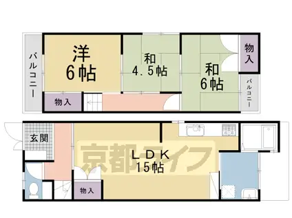 叡山電鉄 茶山・京都芸術大学駅 徒歩23分 2階建 築48年(3LDK)の間取り写真