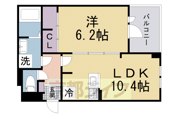 京阪電気鉄道交野線 郡津駅 徒歩19分 3階建 築1年(1LDK/3階)の間取り写真