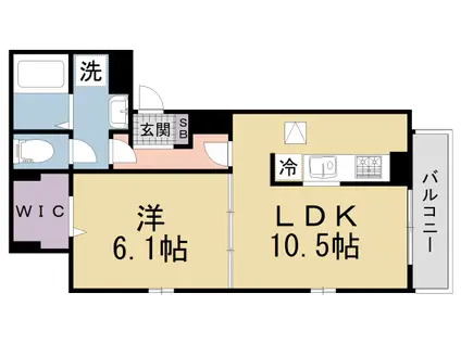 京阪電気鉄道交野線 郡津駅 徒歩19分 3階建 築1年(1LDK/1階)の間取り写真