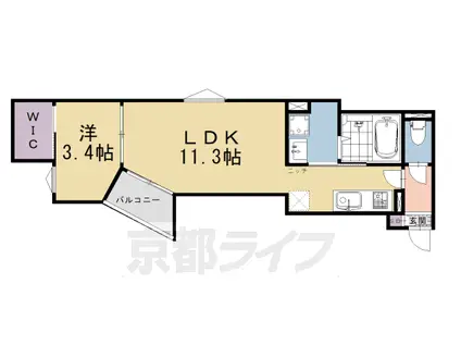 阪急電鉄京都線 西院駅(阪急) 徒歩7分 3階建 新築(1LDK/3階)の間取り写真