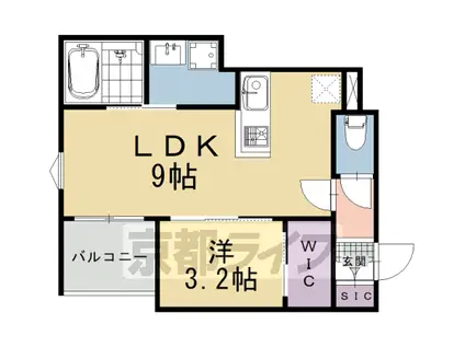 阪急電鉄京都線 西院駅(阪急) 徒歩7分 3階建 新築(1LDK/3階)の間取り写真